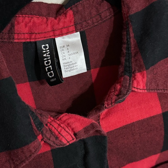 H&M Divided Long-sleeve Black & Red Flannel - Picture 3 of 4